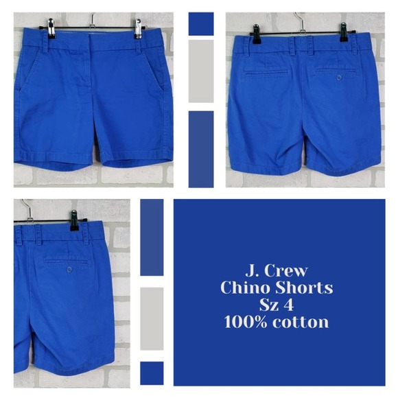 J. Crew Pants - J Crew Chino Shorts Blue Sz 4 100% cotton Blue